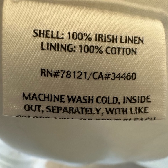 Eileen Fisher 100% Irish linen white tank dress with tiny sequins, size 10 - Picture 7 of 8